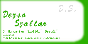 dezso szollar business card